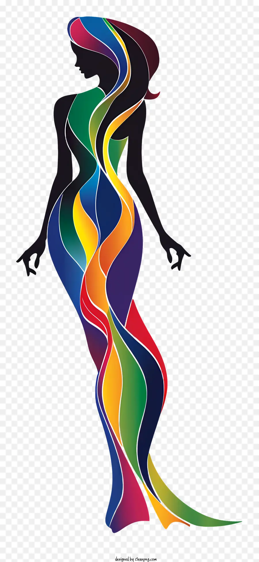 disegno astratto - Abstract Rainbow Dress fluisce con movimento artistico