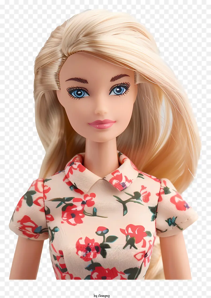 Barbie Boll Doll Bionda Hair Blue Eyes Stampa floreale Abito - Bambola bionda barbie in abito floreale con sciarpa
