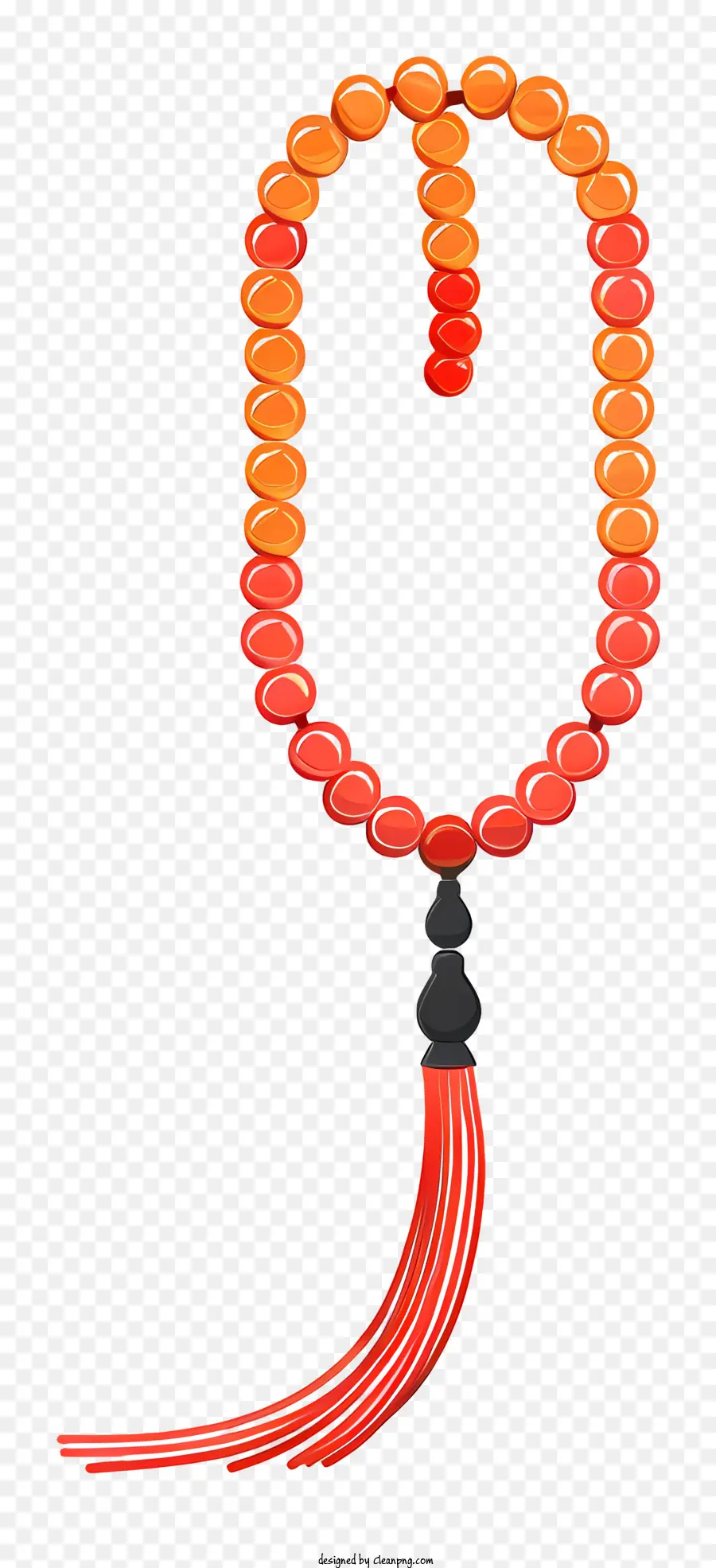 Perlen Perlen Halskette Quastel Halskette Rot und Orange Halskette Anhänger Halskette - Perlenquastenkette mit Muschelanhänger