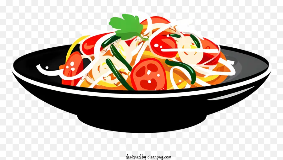 Salat - Gemüseschale mit Kräutern, Gewürzen und Sauce