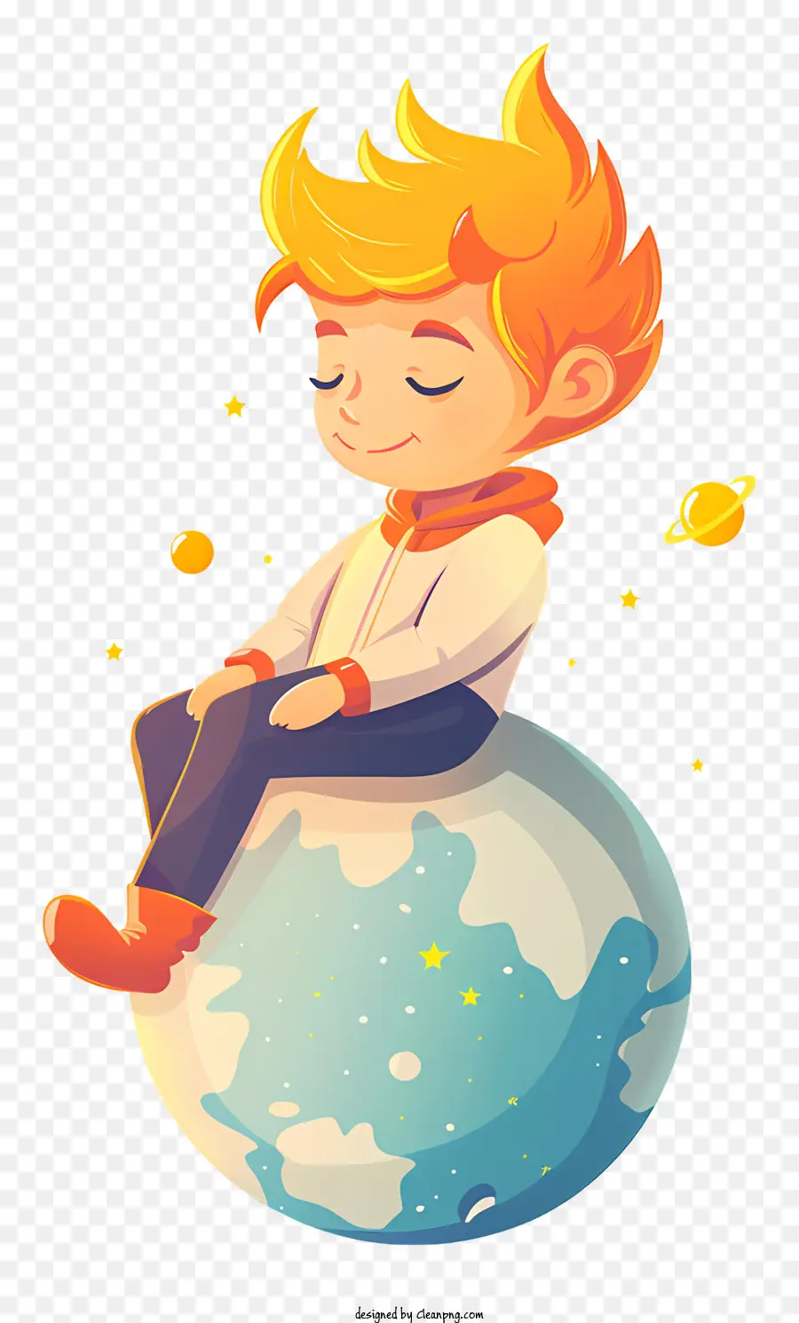 Kleine Prince Space Exploration Young Boy Globe Stars - Junge auf dem Globus im Weltraum, erforschen Planeten
