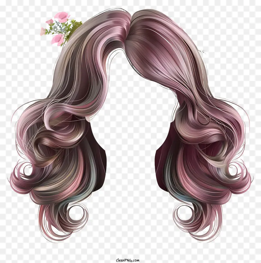 spring hairstyle spring wig hairstyle illustration long hair loose waves