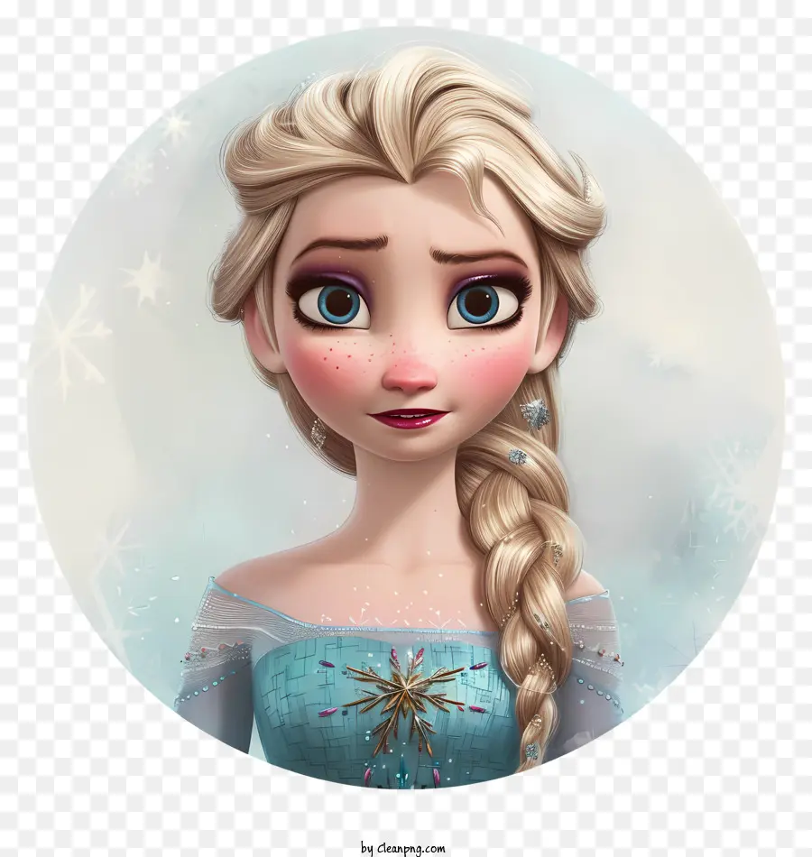 Elsa - Cô gái tóc vàng trong phong cảnh tuyết đông lạnh