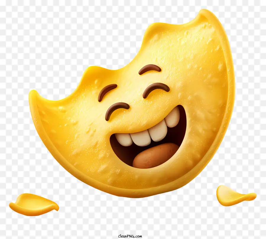 màu vàng nền - Gói Chip của Lay với khuôn mặt khoai tây cười