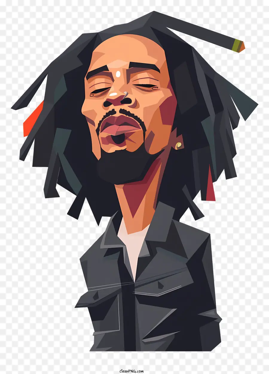 Bob Marley - Uomo con dreadlocks in profonda meditazione/sonno