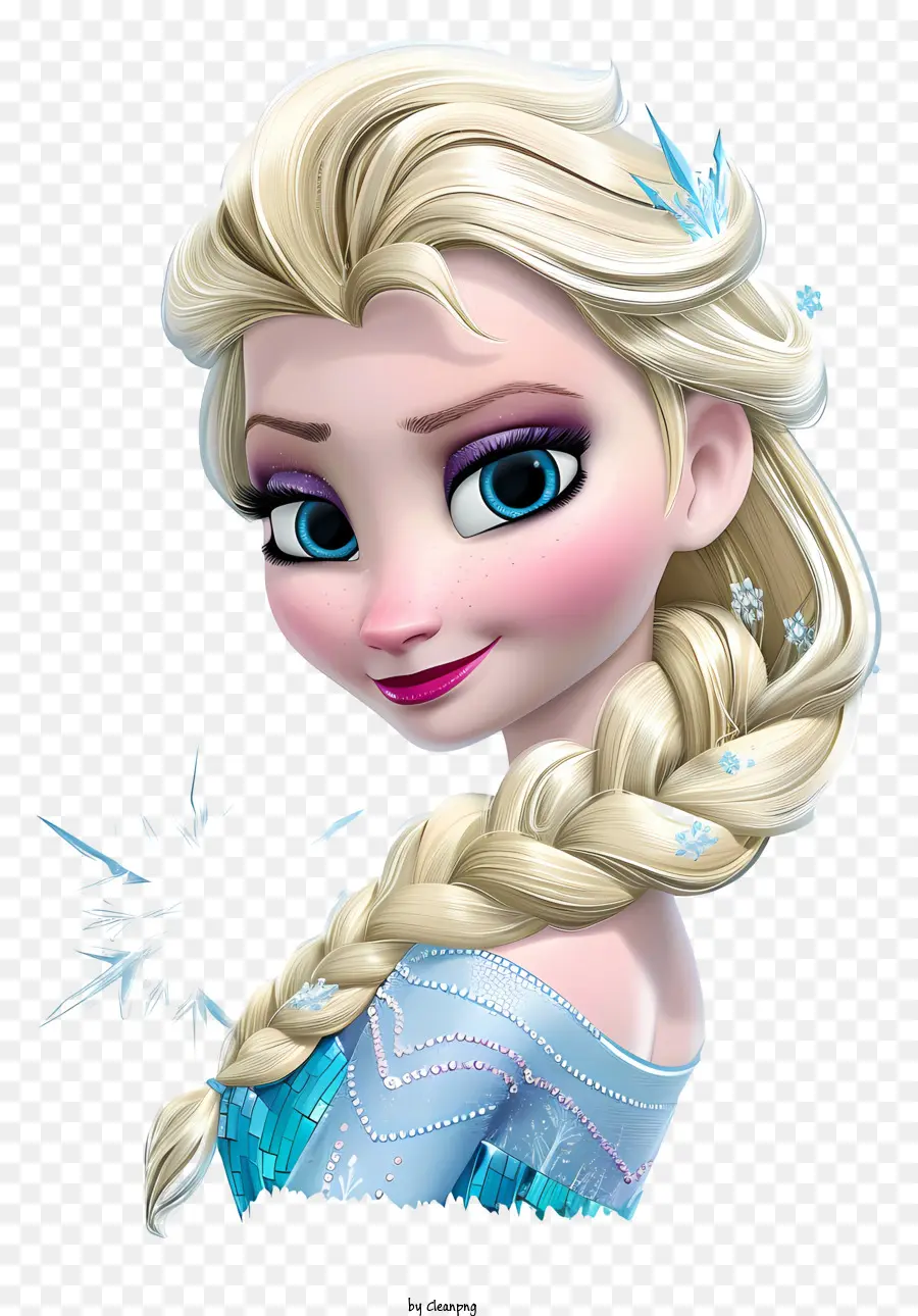 Elsa - Mädchen in blauem Kleid mit trauriger Ausdruck