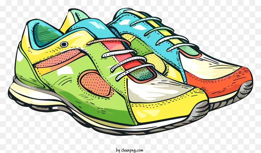 Radsportschuhe Regenbogen -Sneaker farbenfrohe Schuhe weiße Schnürsenkel helle Schuhe - Bunte Regenbogen -Turnschuhe mit weißen Schnürsenkel