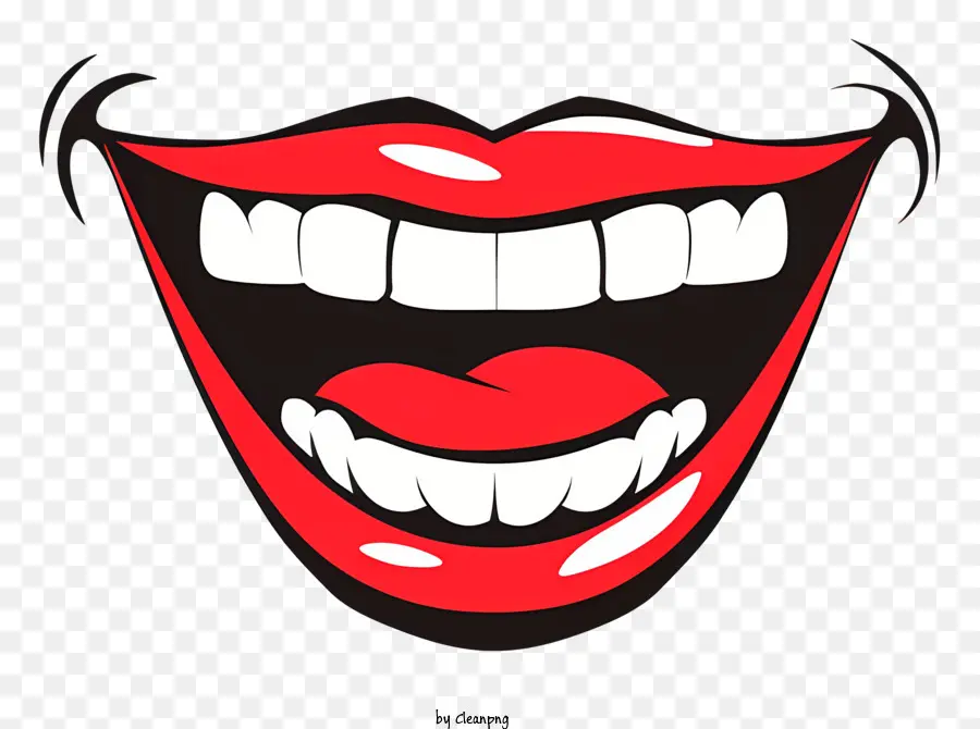ridiamo il giorno del dente gallo sorridente sorriso per le labbra dei denti bianchi - Sorridimento del viso umano con lo spazio dei denti