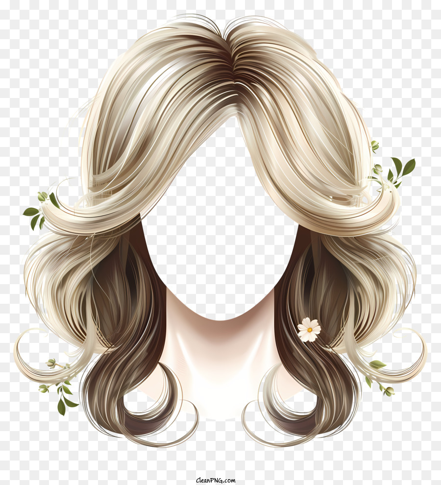 Woman brown wig hairstyle on transparent background PNG - Similar PNG
