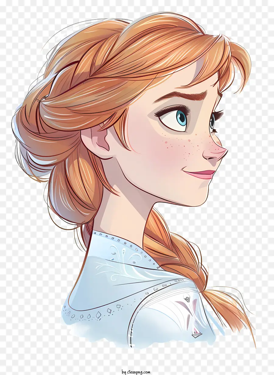 Frozen Anna Princess Woman Red Hair Updo Blue Eyes - Donna preoccupata con capelli rossi e occhi blu