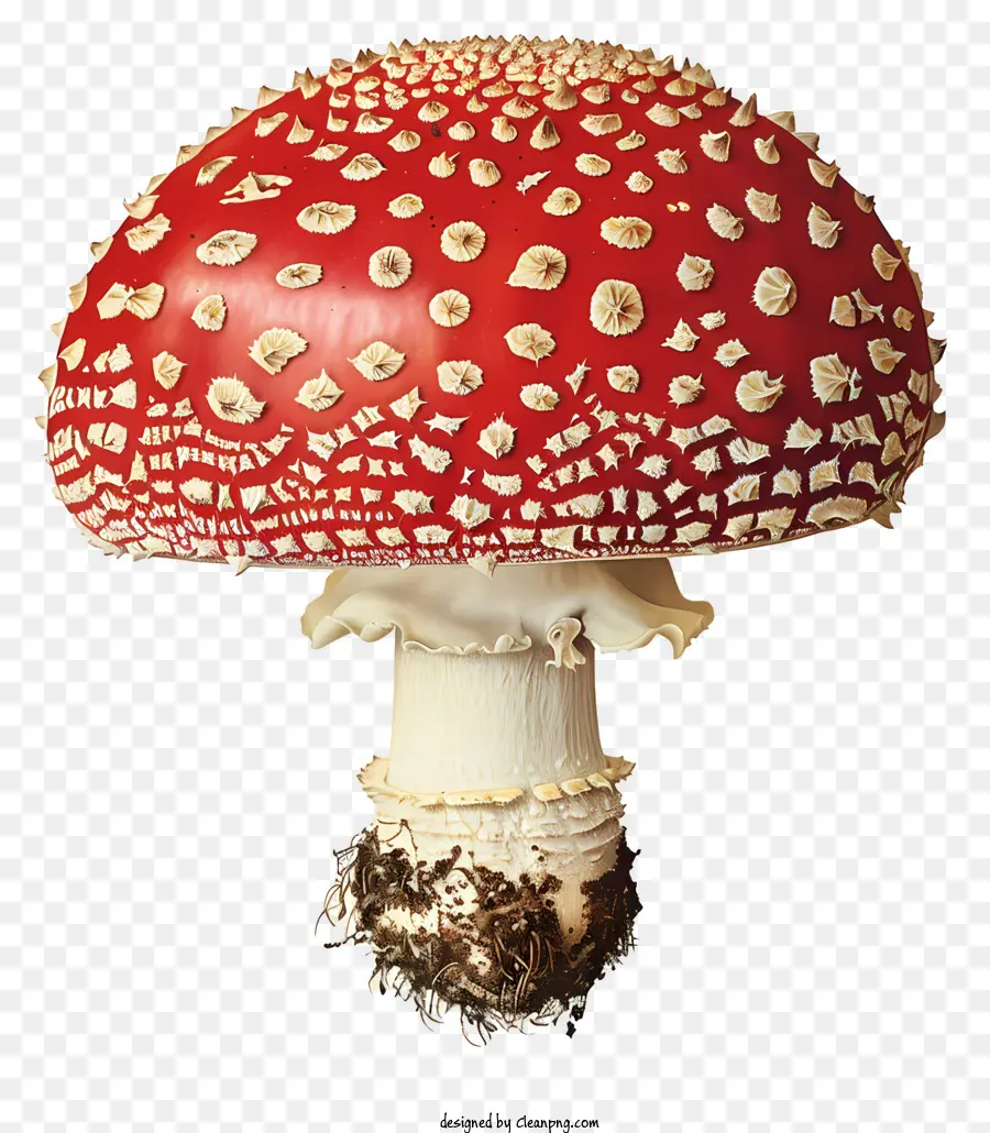 Common fungo di funghi rossi spot neri macinati - Fungo rosso con macchie nere a terra