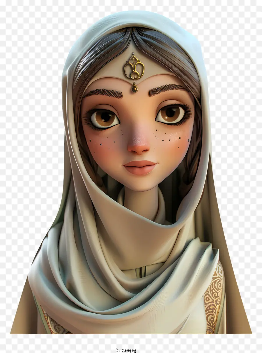 Hijab - Muslimische Frau im traditionellen Kleid lächelnd