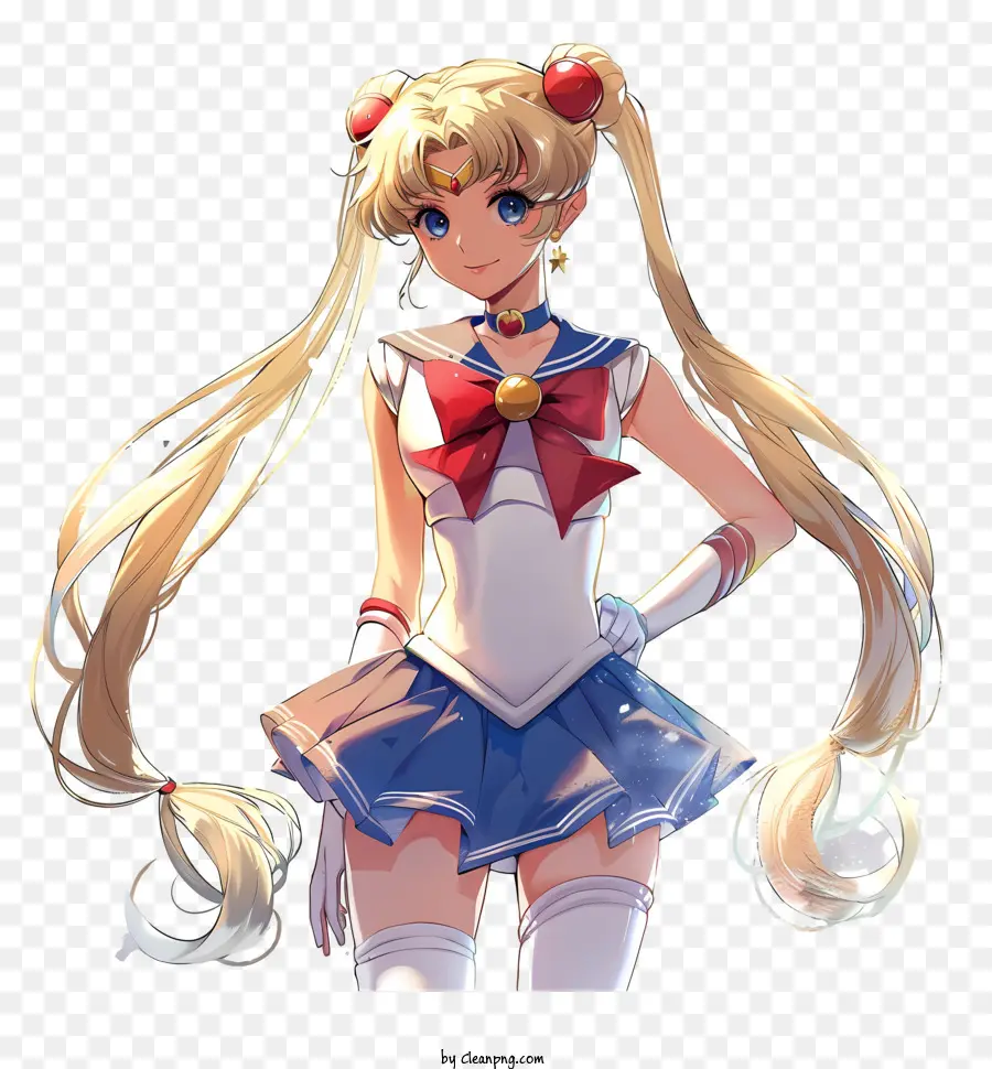 Sailor Moon - Weiblicher Charakter im Sailor Moon Outfit lächelnd