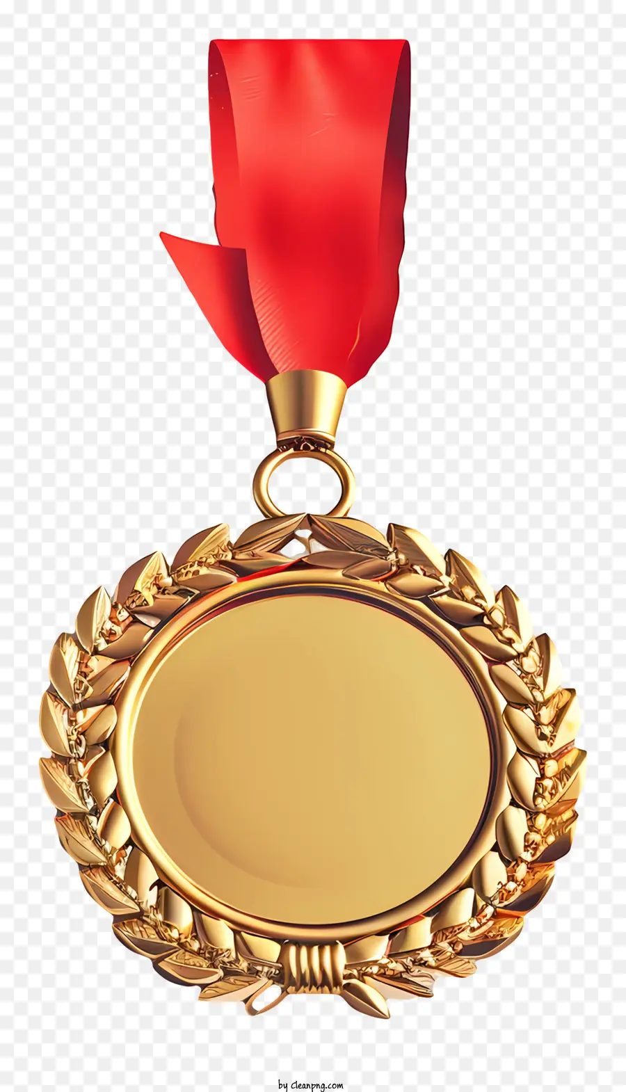 medaglia d'oro - Medaglia ovale dorata con nastro rosso