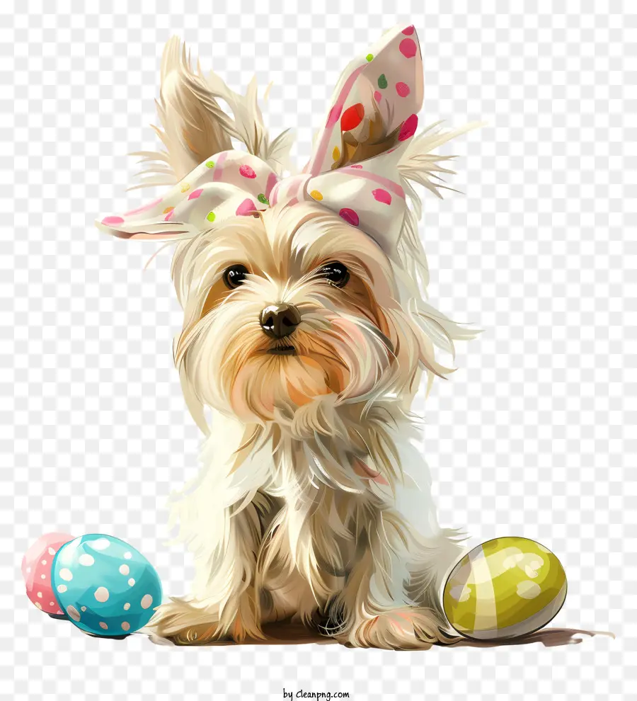 easter pet easter white terrier bunny headband colored eggs