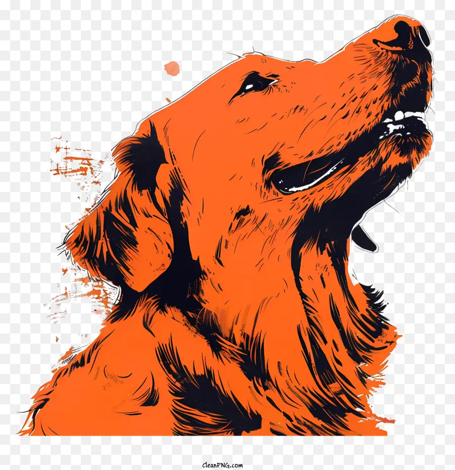 Golden Retriever Dog Orange Purning Occhi chiusi fuori lingua - Cane arancione felice ed energico con la lingua