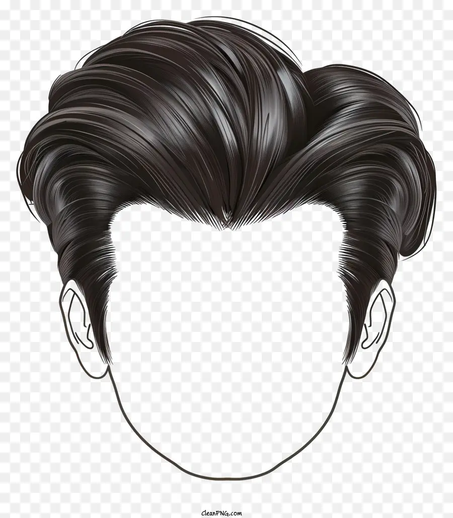 Mann Frisur menschlicher Kopf kurzes Haar gerade Haare Symmetrisches Gesicht - Symmetrisches menschliches Gesicht mit kurzem Haar