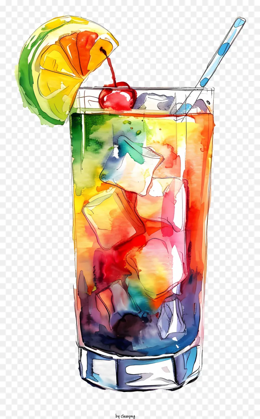 Cocktail Day Cocktail Drink alcol fruttato - Bevanda fruttata colorata con lime, ghiaccio, condimenti