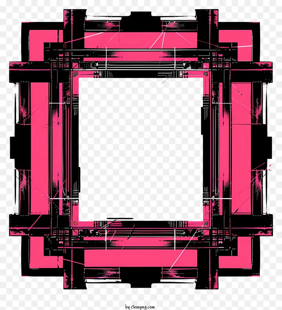 Rechteck frame - Geometrisches rosa und schwarzes Rahmendesign