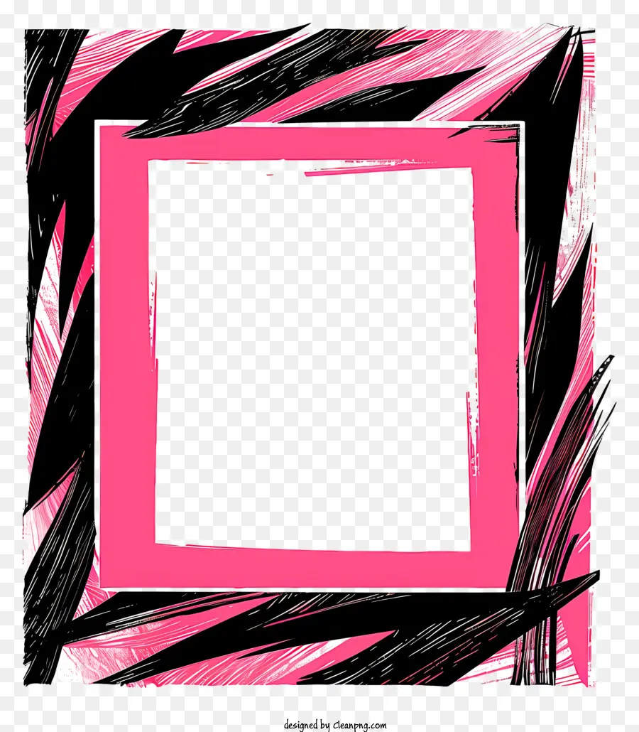 cornice rettangolare - Abstract Pink and Black Diagonal Brushstrokes Opere d'arte