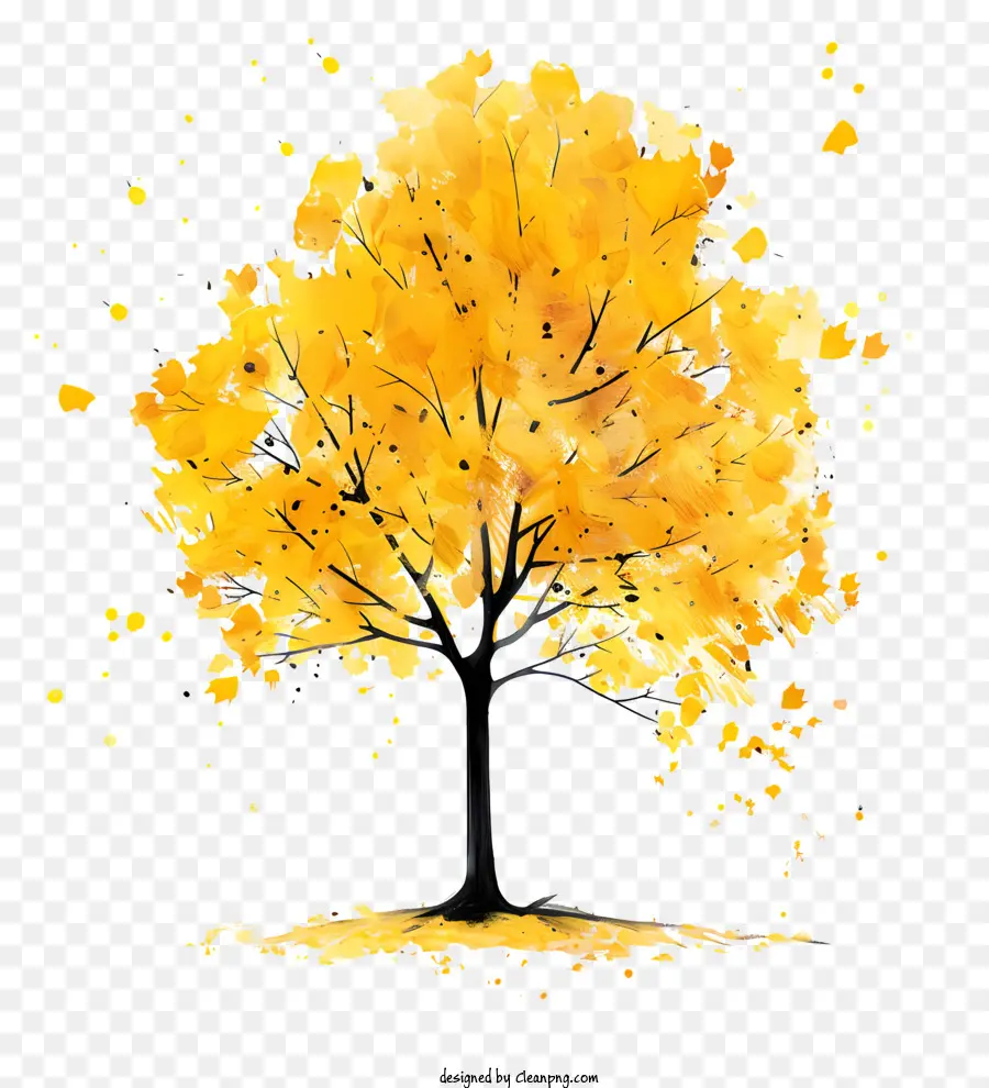 albero in autunno - Albero autunnale colorato con foglie gialle brillanti