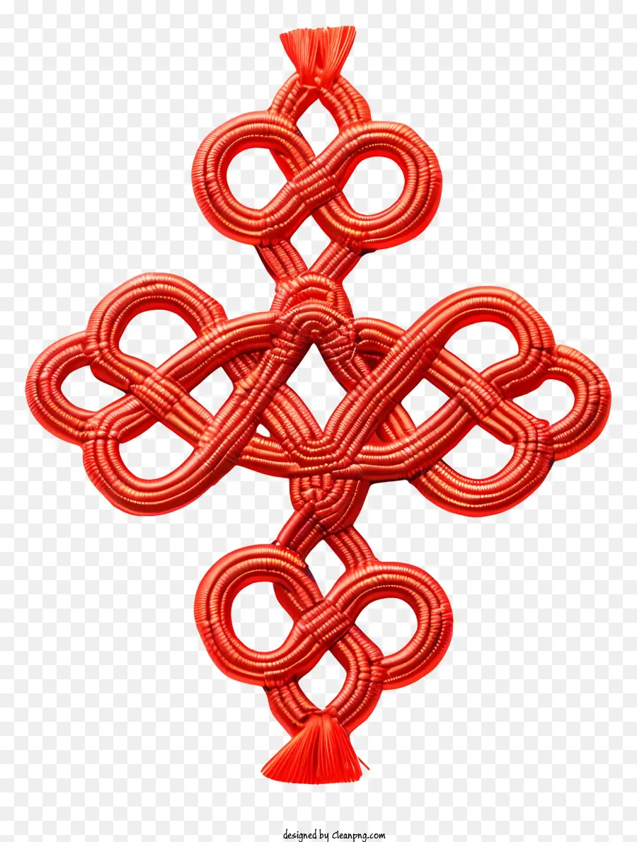 chinesisches Knoten Rot Seil Knoten Quasten Halskette Quasten -Armband Schmuck Schmuck - Roter Seilknoten mit Quastenzubehör