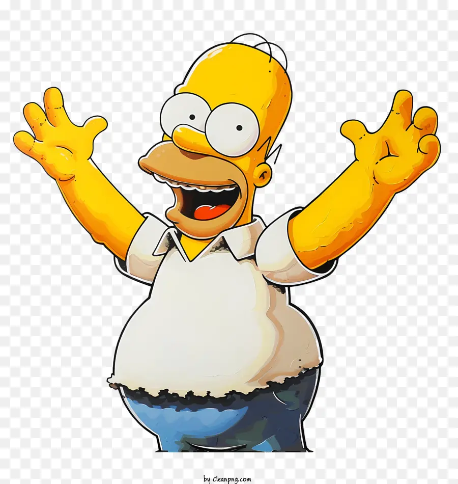 Homer Simpson - Homer Simpson vẫy trong màu đen và trắng