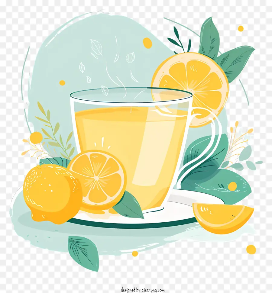 Zitrone Tee - Helles, modernes Glas Limonade mit Garnieren