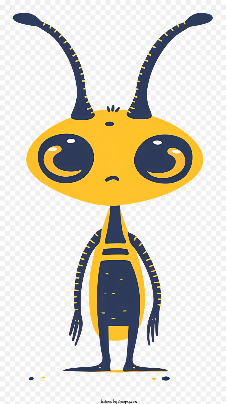 alieni cartoon - Cartunato di insetti gialli carino in abito blu