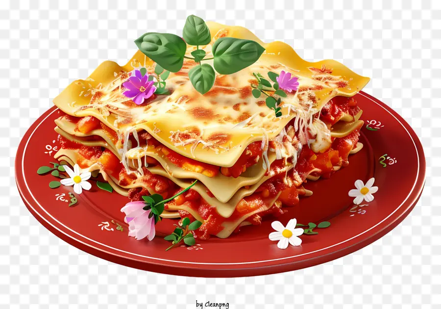 lasagna ricotta mozzarella parmesan cheese basil - Lasagna italiana tradizionale con formaggio e basilico