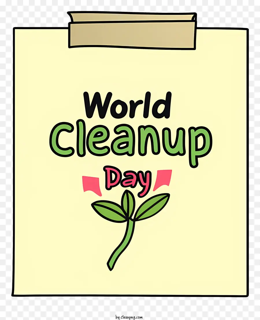 Poster Poster di pulizia mondiale Ambiente Pianta Terra - Poster del Giorno della pulizia del mondo con piante in crescita