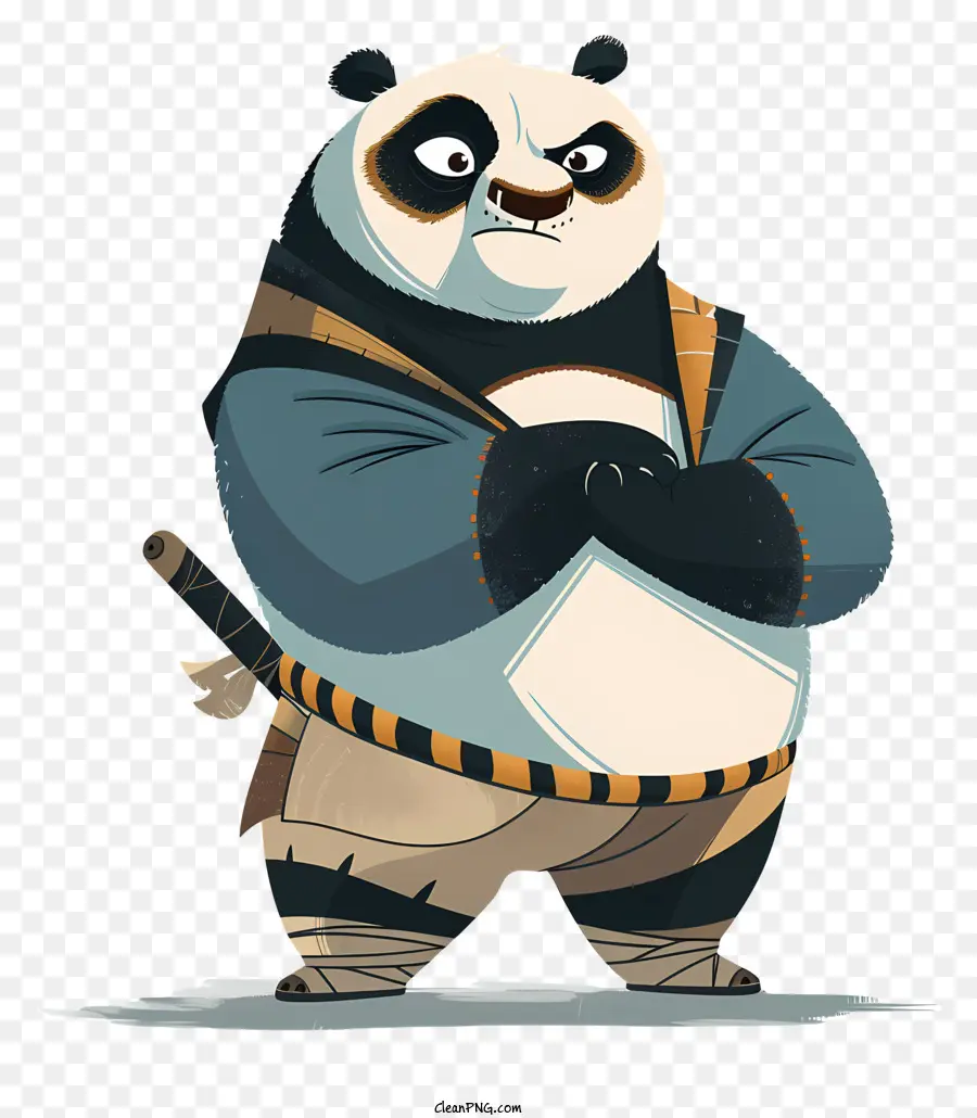 Panda - Entschlossener Panda im stilvollen Outfit, nachdenkt