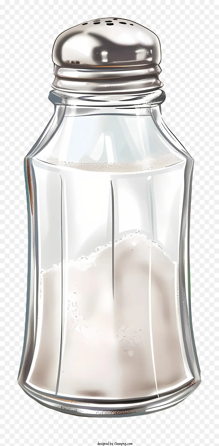 Salzschüttler Salz Shaker Glas Edelstahl Küchenutensilien - Klarer Glassalzschüttler mit Edelstahl