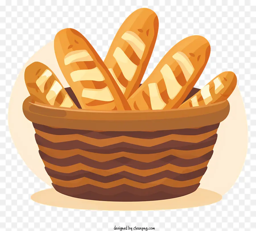 nền trắng - Bánh mì baguette mới làm trong giỏ