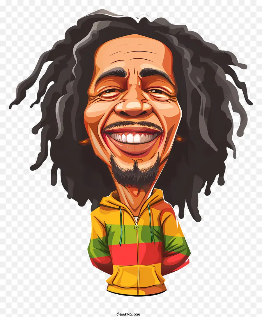 Bob Marley - Lächelnder Mann mit Dreadlocks und Red Hut