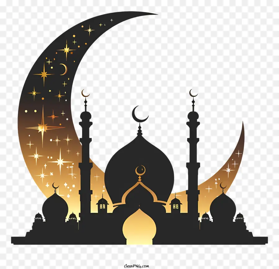 Luna crescente - Moschea con simbolo della luna mezzaluna, meraviglia architettonica