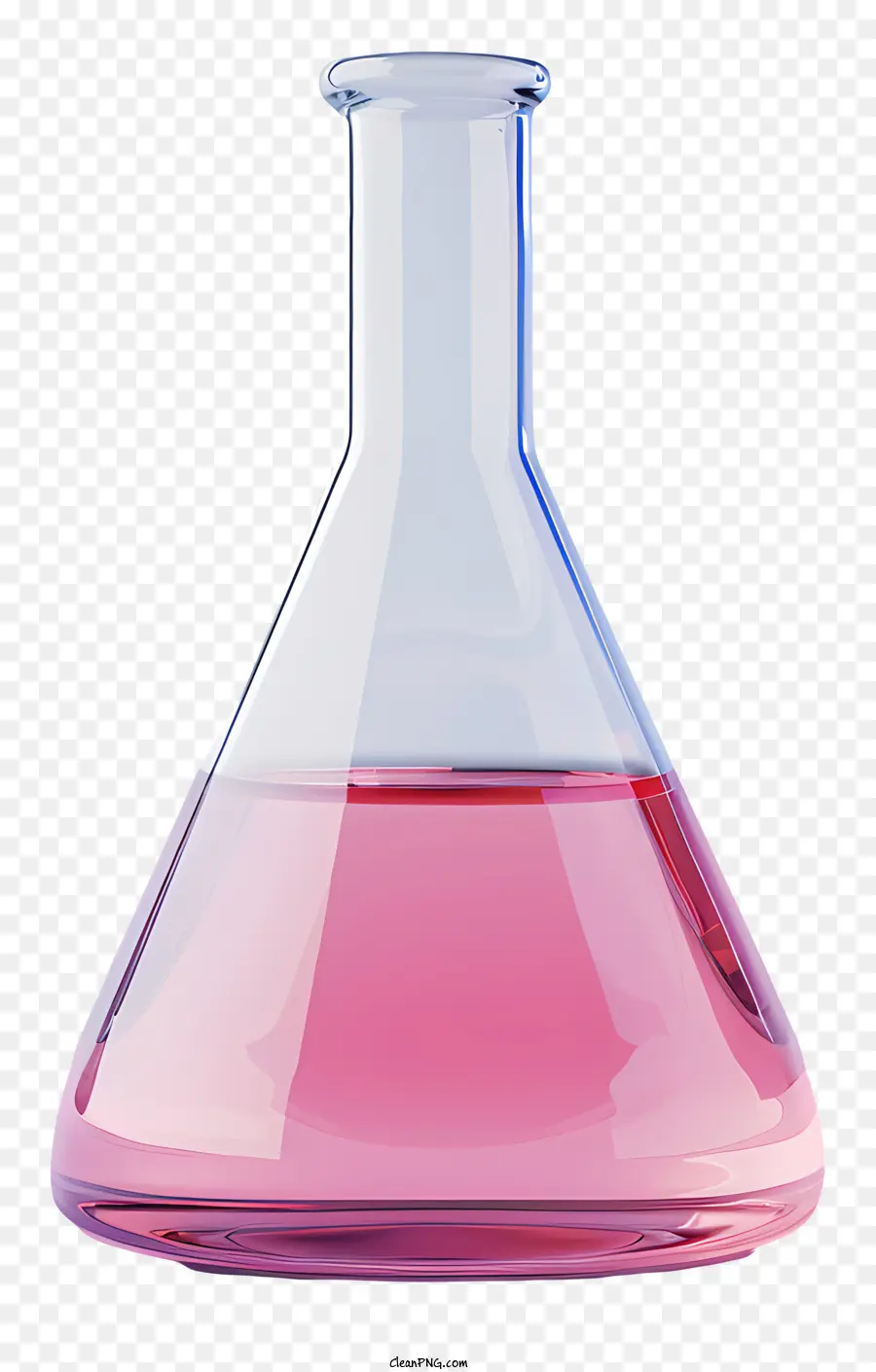 Phòng thí nghiệm Bình thủy tinh Beaker Thí nghiệm thiết bị phòng thí nghiệm chất lỏng - Mỏ thủy tinh với chất lỏng màu hồng bên trong