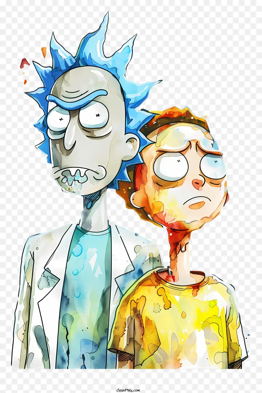 Rick và Morty - Hình ảnh hoạt hình của các nhà khoa học nghiêm túc trong áo khoác phòng thí nghiệm
