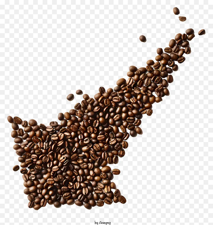 Kaffeebohnen - Großer, kreisförmiger Haufen Kaffeebohnen