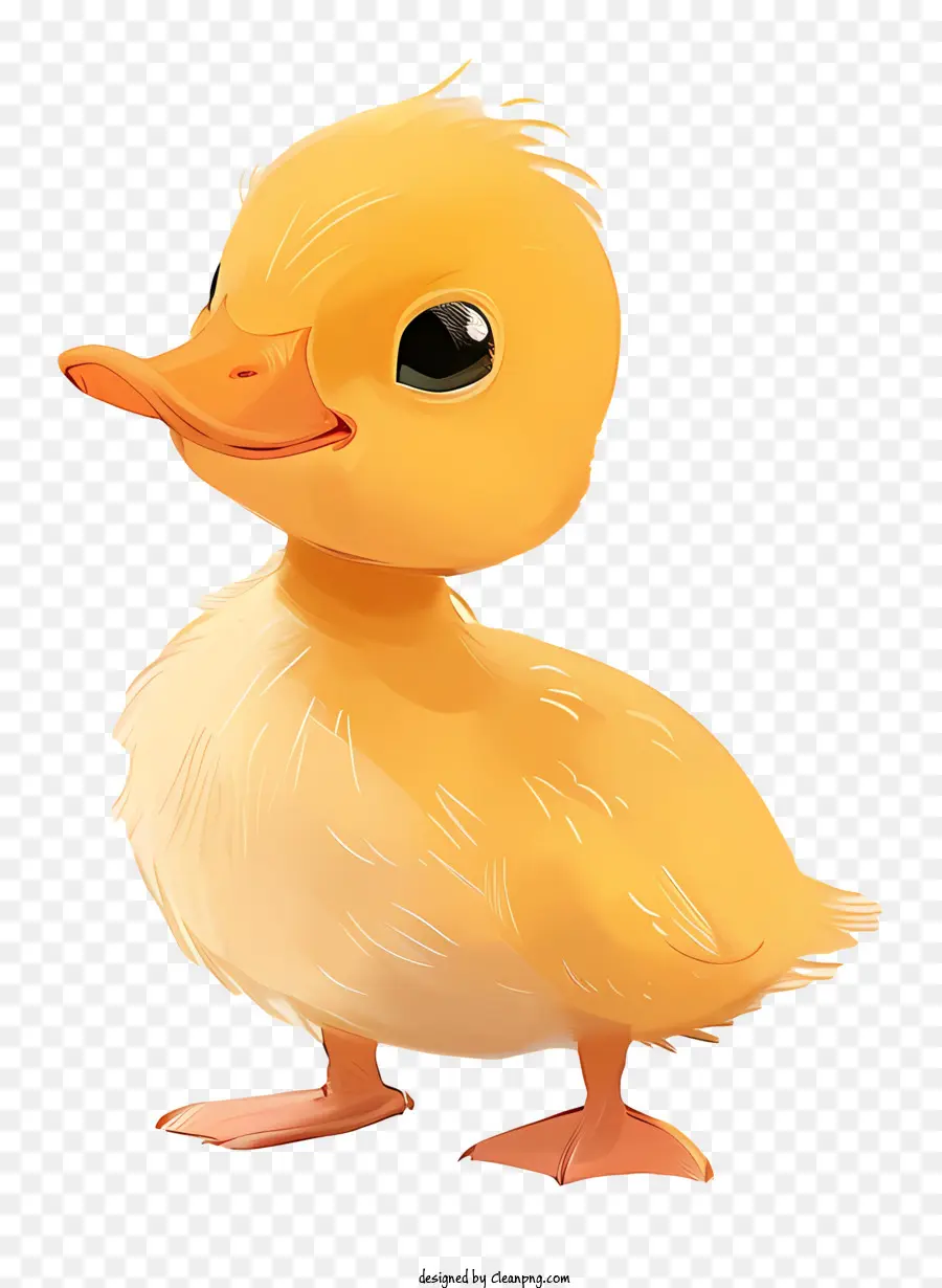 Cartoon Baby Duck Duck Cute Giallo Big Eyes - Carina anatra gialla soffice con grandi occhi