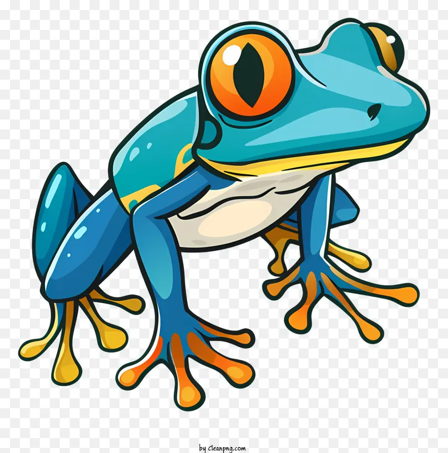 Cartoon Frosch Frosch exotischer Haustier Bunt Froschblau Frosch - Farbenfroher Frosch mit rauer, schuppiger Haut