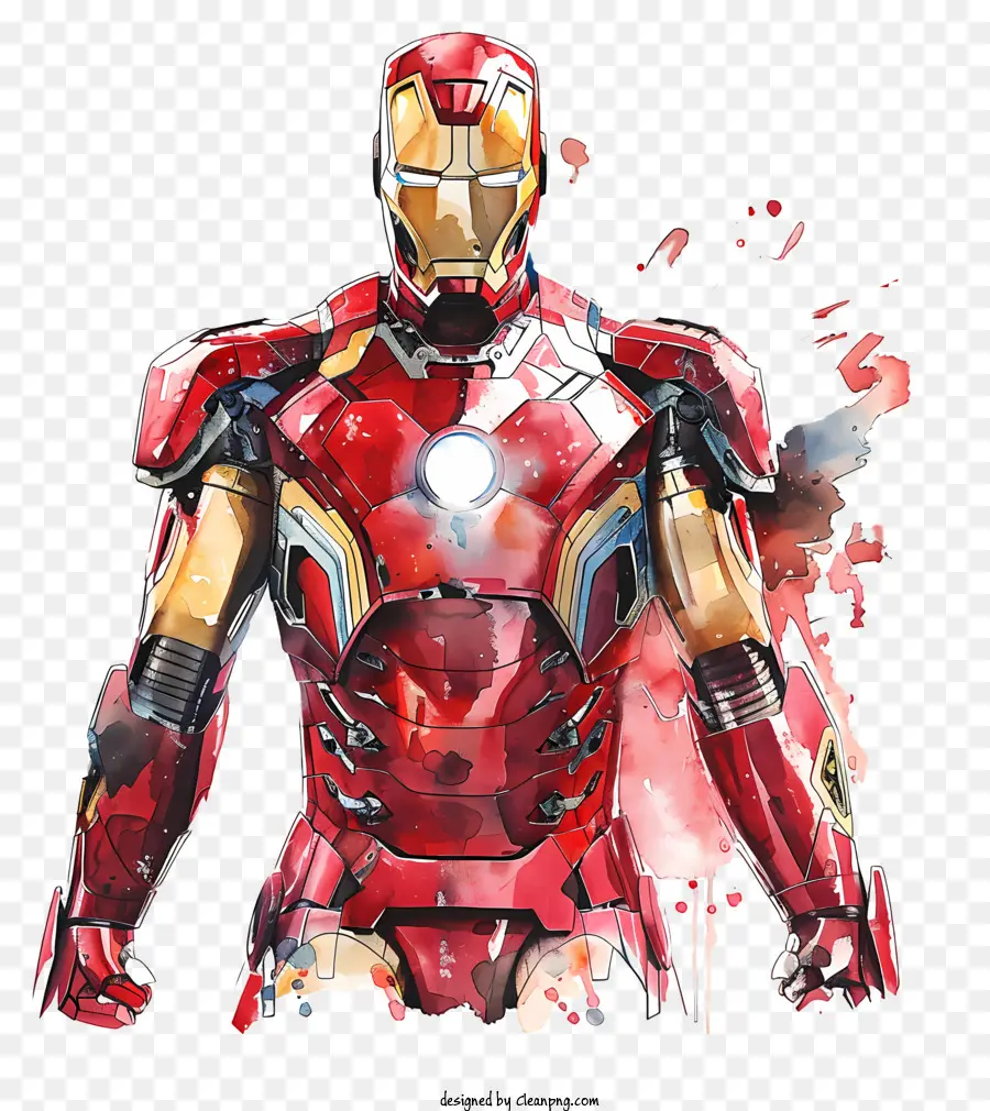 Iron Man - Rot und goldener Superheldenanzug ausgestellt