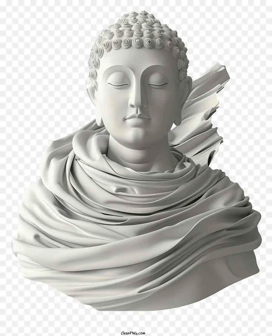 buddha statue meditation white robe religious symbolism