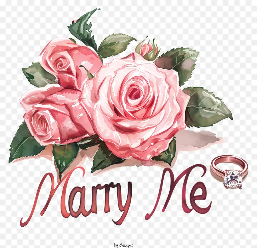 Kết hôn với tôi Đề xuất ngày hoa hồng Bouquet - Màn hình đề xuất hoa hồng, nhẫn, 