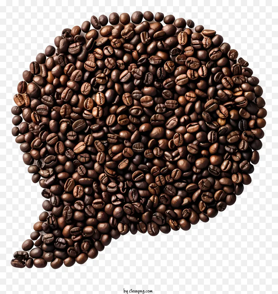Kaffeebohnen - Kaffeebohnen bilden Wörter in Sprachblase