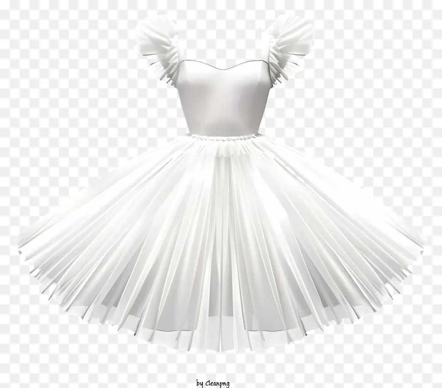 formelle Kleidung - Elegantes weißes Ballerina -Kleid auf schwarzem Hintergrund