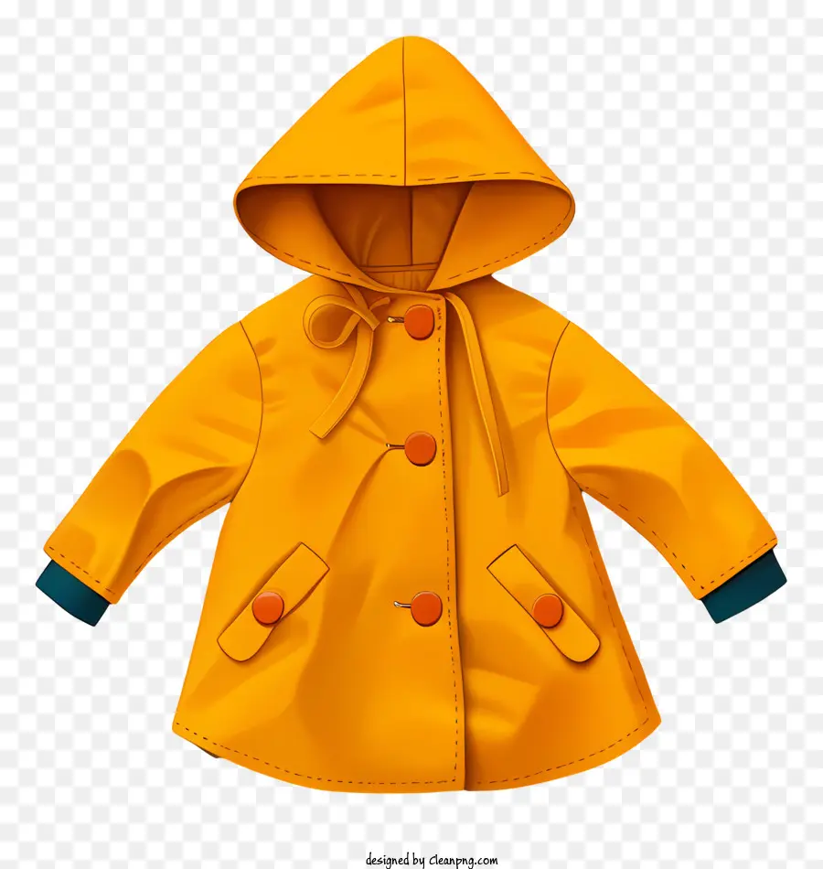 raincoat yellow raincoat hooded raincoat buttoned raincoat cuff raincoat