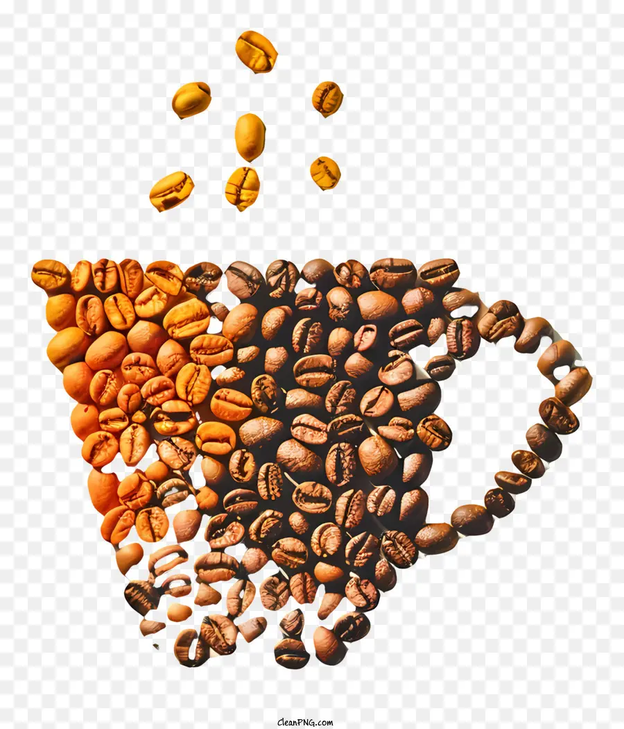 cà phê - Cốc kim loại tràn ra hạt cà phê