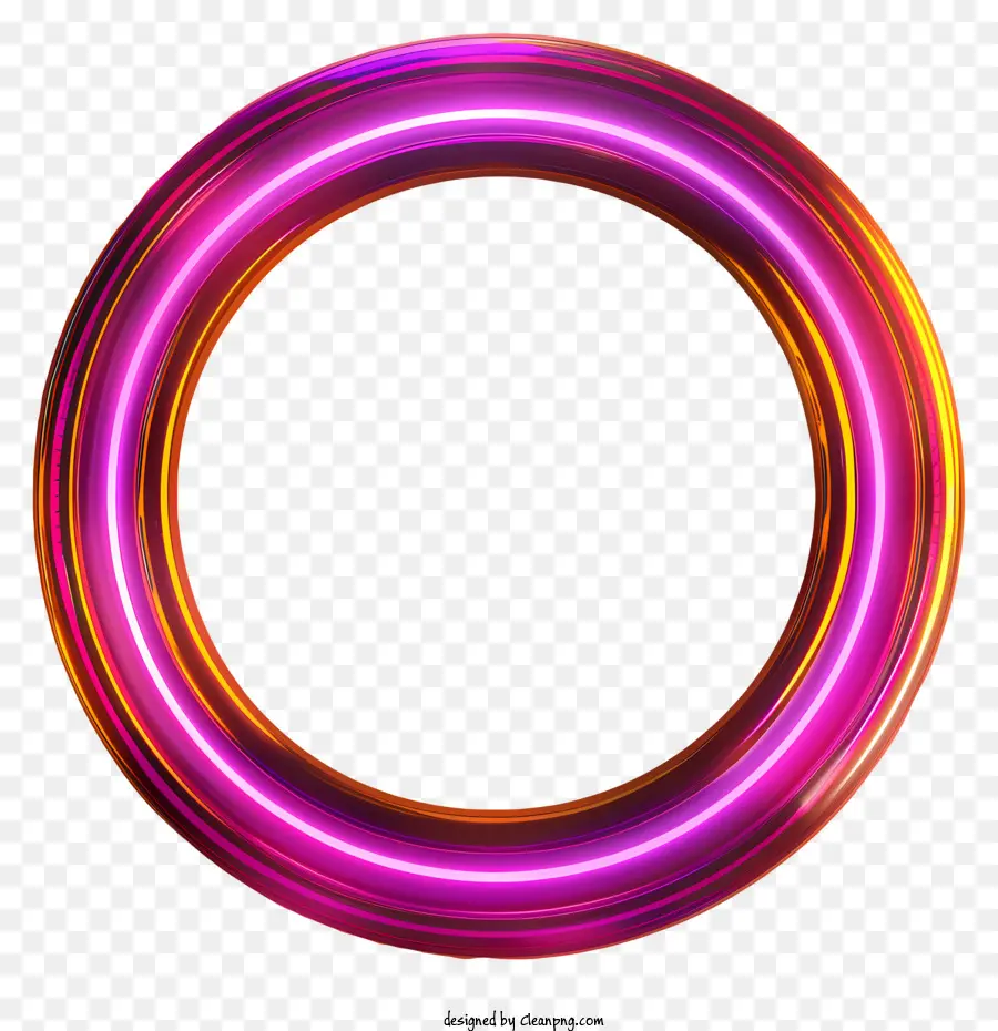 neon cerchio - Anello luminoso circolare al neon su sfondo nero