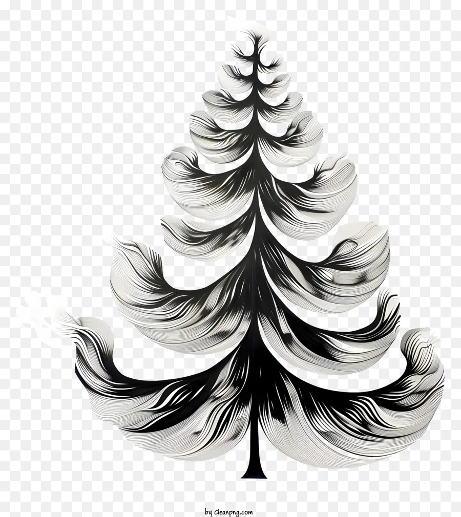 albero di natale - Pittura ad acquerello di albero di Natale nel vento